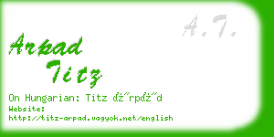 arpad titz business card